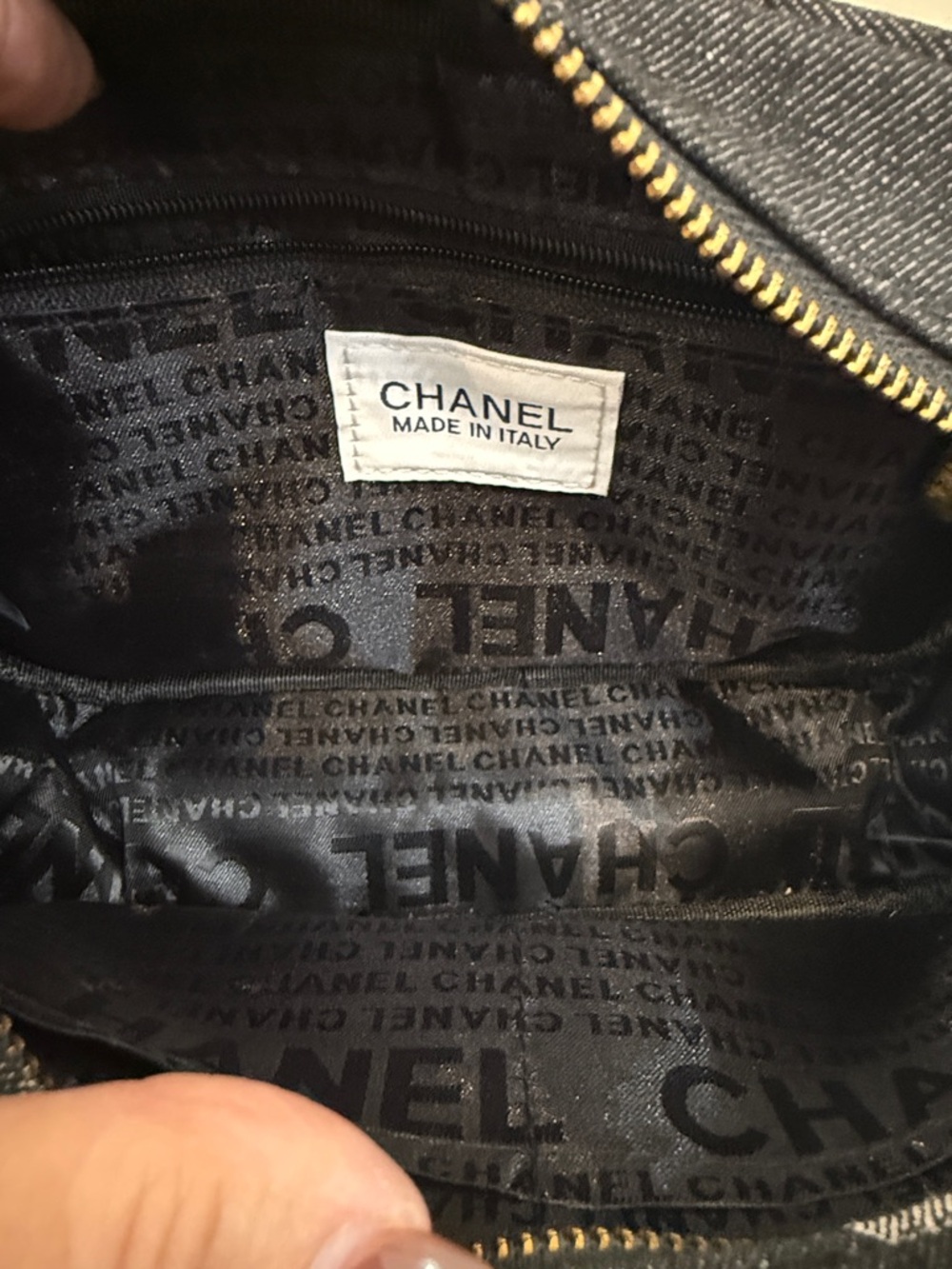 Chanel GWP Black Denim Crossbody Bag brass hardware - Picture 10 of 12